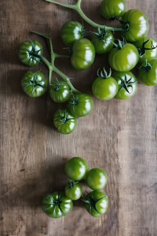 

green tomatoes 
on a table
