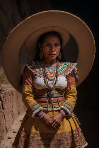 coya woman, from the bolivian highlands, folkloric dress of bolivia portrait, vintage, desaturated colors ,hd,8k, masterpiece, one light, realistic photography, hasselblad, raw, hiperrealism, medium format sensor camera, super prime cinema lens, 