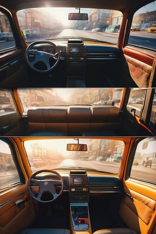 RAW natural photo Of photo shot inside a taxi, the camera is in the back seat looking forward, the turkish taxi driver is looking back, only one light cenital chimera, day advertising shooting, realistic photograph, sharp focus, depth of field, shoot, ,side shot, side shot, ultrahd, realistic, vivid colors, highly detailed, perfect composition, 8k, photorealistic concept art, soft natural volumetric cinematic perfect light,booth,food focus, UP THE CAMERA
