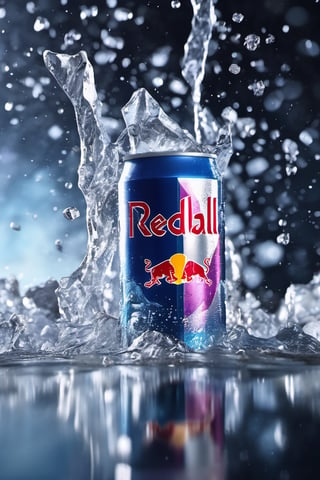 High quality, masterpiece, 4K, quality, Tyndall effect, RAW natural photo of (((perfect))) redbull cans, fresh, water splash, water drops, ice particles, only one light cenital chimera, day advertising shooting, realistic photograph, sharp focus, depth of field, shoot, ,side shot, side shot, ultrahd, realistic, vivid colors, highly detailed, perfect composition, 8k, photorealistic concept art, soft natural volumetric cinematic perfect light,booth, food focus, black background
