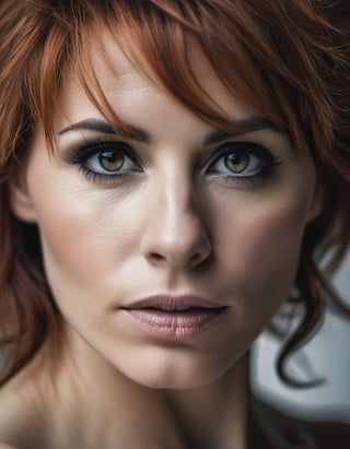 A close up portrait of 32 y.o Quebecoise woman looking at camera, slim body, (Mylène Farmer:0.99), dark theme, soothing tones, muted colors, high contrast, (natural skin texture, hyperrealism, soft light, sharp), (((perfect face))), Cannon EOS 5D Mark III, 85mm,  TOAL NUDE
