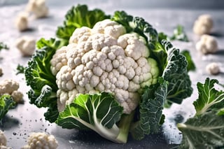 High quality, masterpiece, 4K, quality, Tyndall effect, RAW natural photo of (((perfect))) cauliflower rain, foodstyling, only one light cenital chimera, day advertising shooting, realistic photograph, sharp focus, depth of field, shoot, ,side shot, side shot, ultrahd, realistic, vivid colors, highly detailed, perfect composition, 8k, photorealistic concept art, soft natural volumetric cinematic perfect light,booth, food focus,
