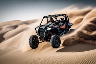 RAW natural photo OF PolarisRZR, running in dunes in desert, day advertising shooting (((infinite black  background))) , realistic photograph, sharp focus, depth of field, shoot, ,side shot, side shot, ultra hd, realistic, vivid colors, highly detailed, perfect composition, 8k artistic photography, photorealistic concept art, soft natural volumetric cinematic perfect light, black background studio, ADVERTISING SHOT
,mecha,robot