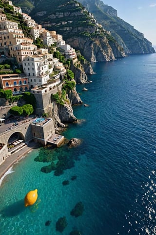 subsurface scattering, Photorealistic, Hyperrealistic, analog style, realistic, film photography, dynamic lighting, HDR, 8k, 
BREAK
(Amalfi Coast), Considered to be one of the most beautiful coastlines on the planet, the Amalfi Coast is a dream for photography. This UNESCO World Heritage Site spans over 34 miles of the southern Sorrentine Peninsula in Italy’s Campania region. It’s known for its rugged shoreline and large sea cliffs, dotted with beaches, colorful villages, terracing vineyards, beautiful hotels and villas, and of course, it’s famous lemon groves. And let’s not forget that incredibly blue crystal clear water. 