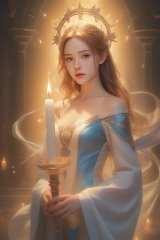 A wizard casting a spell in a castle room, lit by candles, glowing background, masterpiece, best quality, super detailed, high resolution, very detailed, 8k uhd, realistic, (natural light), amazing, fine details, best, high quality, RAW photo