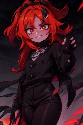 8k resolution, high resolution, masterpiece, intricate details, highly detailed, HD quality, solo, loli, black desert on the background, night, rain, red stars in the sky, scarlet moon, Naruko Uzumaki.blonde.red eyes.vertical pupils.cheeky smile.(Naruko Uzumaki's clothes).black pants.black scaly coat.a cheeky expression.funny expression.an inspired expression.cool pose.fighting pose.battle dance, focus on the whole body, the whole body in the frame, small breasts, vds, looking at viewer, wet, rich colors, vibrant colors, detailed eyes, super detailed, extremely beautiful graphics, super detailed skin, best quality, highest quality, high detail, masterpiece, detailed skin, perfect anatomy, perfect body, perfect hands, perfect fingers, complex details, reflective hair, textured hair, best quality, super detailed, complex details, high resolution,  

Gwendolyn_Tennyson,JCM2,Wednesday Addams  ,Shadbase ,Artist,HarryDraws,haruno sakura,Naruto,Mrploxykun,Naruko