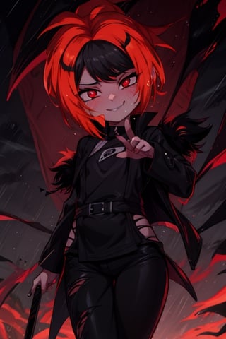 8k resolution, high resolution, masterpiece, intricate details, highly detailed, HD quality, solo, loli, black desert on the background, night, rain, red stars in the sky, scarlet moon, Naruko Uzumaki.blonde.red eyes.vertical pupils.cheeky smile.(Naruko Uzumaki's clothes).black pants.black scaly coat.a cheeky expression.funny expression.an inspired expression.cool pose.fighting pose.battle dance, focus on the whole body, the whole body in the frame, small breasts, vds, looking at viewer, wet, rich colors, vibrant colors, detailed eyes, super detailed, extremely beautiful graphics, super detailed skin, best quality, highest quality, high detail, masterpiece, detailed skin, perfect anatomy, perfect body, perfect hands, perfect fingers, complex details, reflective hair, textured hair, best quality, super detailed, complex details, high resolution,  

Gwendolyn_Tennyson,JCM2,Wednesday Addams  ,Shadbase ,Artist,HarryDraws,haruno sakura,Naruto,Mrploxykun,Naruko