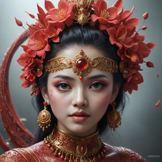 digital art wonders, symbolism, Indonesian art, illusionary paintings, red hyper-detailed, hyper-realistic, 4d dimension, ultra-detailed, highest detail quality, ultra-realistic, cinematic