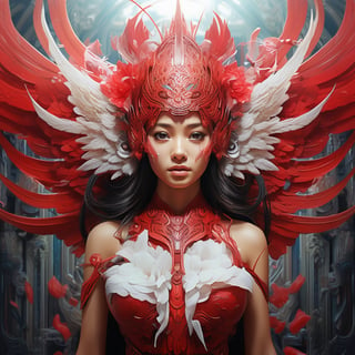 digital art wonders, symbolism, Indonesian art, illusionary paintings, red hyper-detailed, hyper-realistic, 4d dimension, ultra-detailed, highest detail quality, ultra-realistic, cinematic