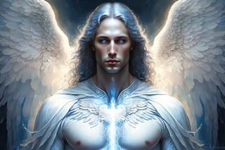 art from ascended guidance angel photo angel light mastersupernatural angel create otherwordly by akina fujiwara closeup painterly details,centered masterpiece amazing angel wigs blue light white line light AngelicStyle,SteelHeartQuiron character beautiful eyes with lips gloss pinky soft,face smooth ,full body angelic man coming beauty,AngelicStyle,Meteion