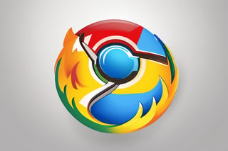 a (Google Chrome icon) [firefox: google chrome: 0.5], on write background, concept, ui design, icon, bold stroke