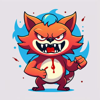 a angry (monster icon) [firefox: snake: 0.5] eats himself, (blood:1.3), on write background, aero, glass, glassmorphism, concept, ui design, icon, bold stroke, (minimalism:1.3), flat design