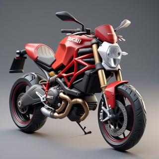 cute 3D isometric model of a ducati monster | blender render engine niji 5 style expressive,3d isometric,3d style,