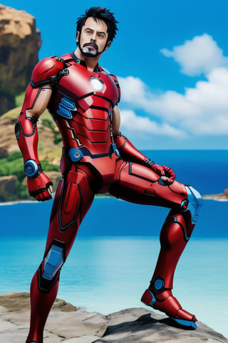 ironman suit, attractive young man,One piece style