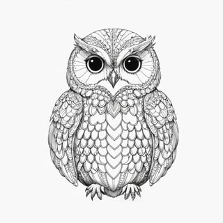 coloring book, bold line art. White and black minimalistic draw coloring page for owl. Defined lines. Clean Drawn. Vector, Coloring Page, Bold line art, Coloring Book, Outline, Coloring, Coloring Sheet, Coloring Book, Coloring Page, Black and white, illustration, Draw, drwbk coloring book drawing