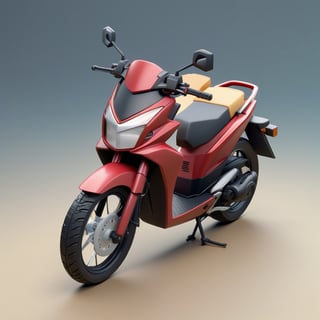 cute 3D isometric model of a honda beat | blender render engine niji 5 style expressive,3d isometric,3d style,