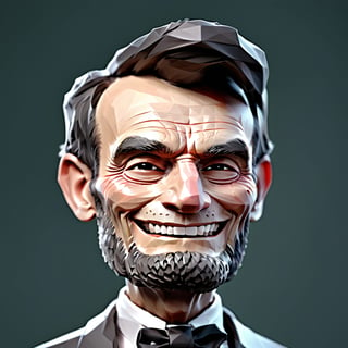 score_9, score_8_up, illustration of Abraham Lincoln, (IncrsAnyasHehFaceMeme) grin, simple background, masterpiece, perfect anatomy, 