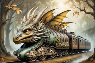 image of dragon train, outdoors, , tree, bird, animal, leaf, , bug, plant, nature, bear, squirrel, deer,perfect light,retroartstyle
(masterpiece), (top quality), (best quality), (official art), (beautiful and aesthetic:1.2), (stylish pose), (fractal art:1.3), (pastel theme: 1.2), ppcp, perfect, in the style of esao andrews,more detail XL,dragon train