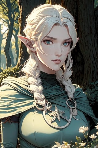 Fymryn, elf, solo, cat_collar, masterpiece:0.55, bloom, forest scene, magictoolds, (master-legacy), +plus