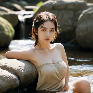 
Photographic ((full_body_shot)), Beautiful and stunning image of an ancient  time girl who bathing in vally  river , The medium should be digital photography, ctaken with a high-resolution 16k camera, using a 50mm lens for a sharp focus, full open body , realistic old ancient time,xxmix_girl,6000