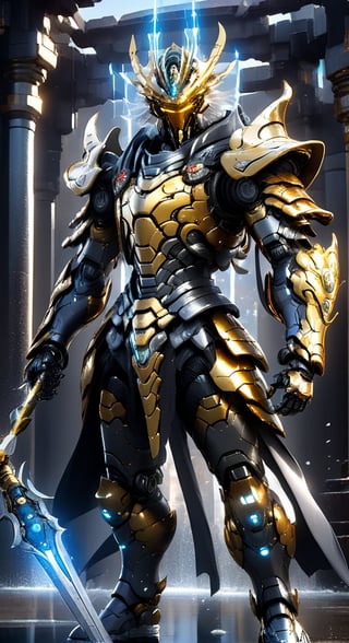 basead from Yoga character from swan, Knights of the Zodiac agile angry, ice coming out of the knight arm, powerful figure wearing futuristic black and yellow Hair, blueBronze Knights of the Zodiac armor and weapons, reflection mapping, realistic figure, hyper-detailed cinematic lighting photography, 32k uhd with a golden staff, lighting rgb in suit,
By: panchovilla,mecha