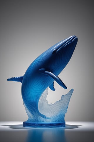 glass sculpture, 1 whale, jumping, (studio lighting) ,<lora:659095807385103906:1.0>