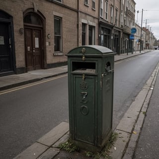 Post box on an abandoned street