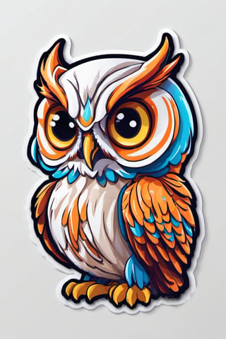 sticker,3d,cartoon,white background,vector, owl,onl style,kawaii