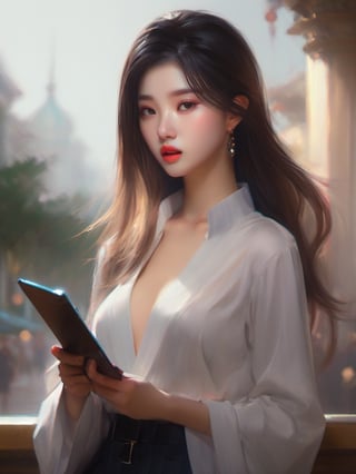 1girl,( style of Yanjun Cheng:1), (Intricated detail:1.4), ArtStation Trendy, Artgerm