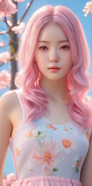 KannaKamui, High detailed, 1girl, masterpiece, best quality, 8K, highres, absurdres:1.2, light,pink hair