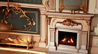 on big fireplace, classy, minimalist, simple