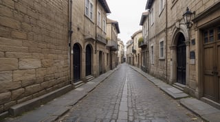 empty ancient Roman hill street 