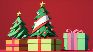 one color background, simple Christmas decorations at the edges, leave a space in the middle, minimalist