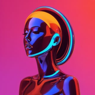 portrait of a mysterious girl saint, cinema 4d, gowing eyes, bored, punk fashion, boiling colors, dripping slime liquid lava, undersater, burning, cosmic, gamer, minimalist illustration, retro futuristic, inspired by Jamie Hewlett, glowing, black background,aw0k meltdown style