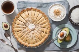 Filipino Rice Cake (Biko), Filipino coconut pie (Buko Pie), avocados and condensed milk