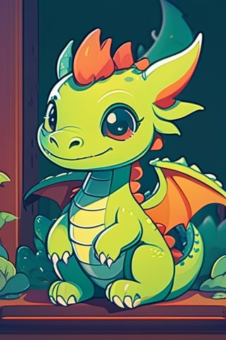 cute dragon, lofi style, lofi