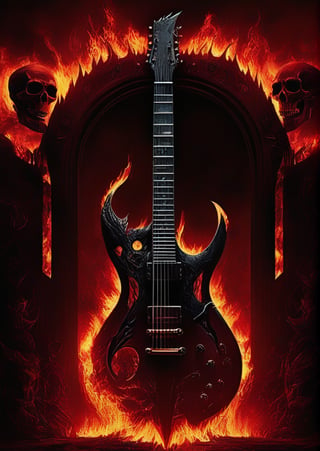 Discover Damnation: Welcome to Hell, Where Your Day Takes a Fiery Twist! include guitars