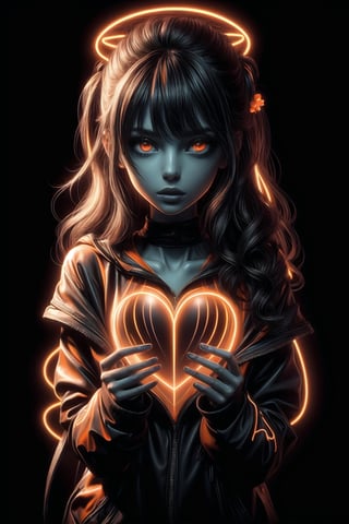 heart,orange lineart,NeonST2,black background