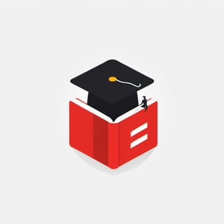 logo,A logo for a foreign students guide app, students figure, graduation cap
open book , colors (black, red),LogoRedAF,logoredmaf