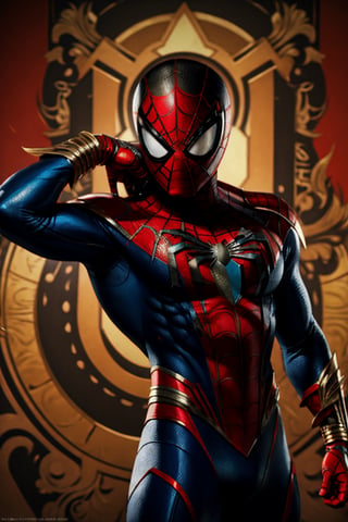 aztecian spiderman action pose, vector, aztecian style culture ornament, masked spiderman, contour, painting, realistic, poster, 3d render,vibrant, hyperdetailed, microdetailed, masterpiece art, ultra hd quality, 4k, vibrant, conceptual art, illustration, unzoomed,Leonardo Style,vector art,perfecteyes,High detailed ,EpicSky