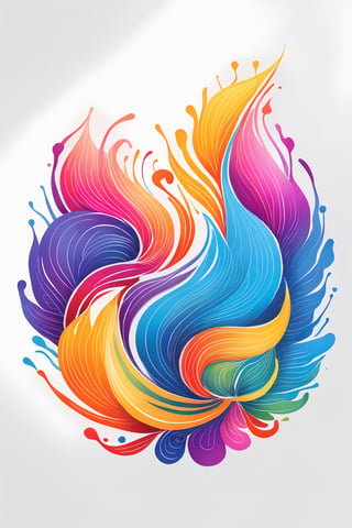 coloring graphic logo illustration of 3 6 9 pattern, vector, abstract watercolour design, intricate detail, bright color, solid white background, made with adobe illustrator, in the style of Studio Gibli, nature, splashing