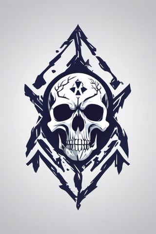 Create a logo for a fitness brand and incorporate runes and skulls into the image 