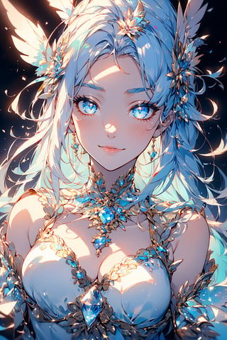 highres, ultra detailed, (1girl:1.4),photography, otherworldly hues, surreal landscapes, unseen light, ethereal glow, soft colors, ((revealing clothes, low-cut dress)), angel girl, daring,flirty grin, (detailedface, (gorgeous, sexy, rainbow hair, look at the viewer,(cristal eyes)), ((background fantasy scenary)), bard, musician