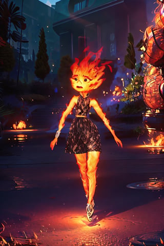  full body, best quality, 1 girl, Ember, fire, nature background, best quality