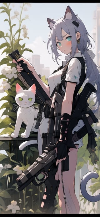 1chicas, com una armas, com dos catanas,cat ear