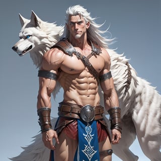  (hugging couple), (1woman, (wolf_ears), (white_hair), wolf_tail, long_hair, skin_tight_shorts, detailed_ab_muscles, blue_eyes, smiling, fit_body, detailed_hands, detailed_face,), (1man, (human ears), no_tail, warrior, red_hair, long_hair, long_ponytail, shaved side of head, nordic leather armor, armored_pants, bare chest, blue eyes, nordic, norseman, nordic_rune_on_head, detailed_hands, detailed_ab_muscles), (full body view), (front view), (white background, simple background:1.2),(dynamic_pose:1.2),(masterpiece:1.2), (best quality, highest quality), (ultra detailed), (8k, 4k, intricate), (50mm), (highly detailed:1.2),(detailed face:1.2), detailed_eyes,(gradients),(ambient light:1.3),(cinematic composition:1.3),(HDR:1),Accent Lighting,extremely detailed,original, highres,(perfect_anatomy:1.2), 