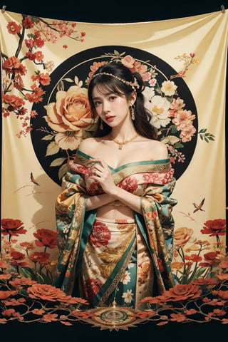 Masterpieces, Best Quality, Official Art, Aesthetics,

1girl, Asian girl, kimono, detailed background, isometric, art nouveau, flower, rose, fractal art, realhands, AI_Misaki, (zentangle, mandala, tangle, tangle), (psychedelic, flower, tapestry, Ethereal), holy light, gold leaf, gold leaf art, glitter painting, black,Detailedface