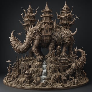 Crazy miniature monstrous art, Chris Kuksi sculptures, intricate designs,gigant structures, chaotic and extremely complex industrial designs,
Huge and majestic Ark Design,Countless objects,action figure,keresztes,,m0vieexpl0sion,Ukiyo-e,Amethyst 