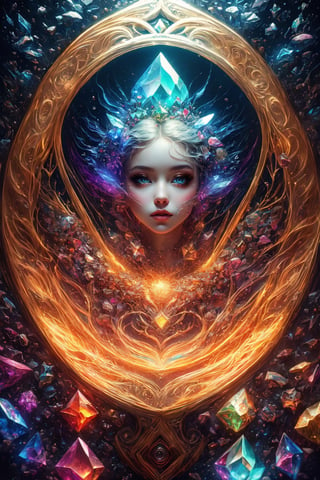  fantasy beauty, biochemiluminescence, art nouveau, bright colors, kaleidoscope and prism effects, optical illusion 3D art), detailed textures, high quality, high resolution, high precision, realism , color correction, proper lighting settings, harmonious composition, Behance works,Young beauty spirit ,gem00d