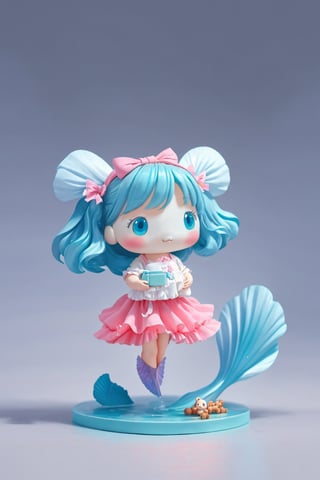 Chibi,3D Figure, solo,  ,figma,mermaid,cinnamoroll,mermaid cinnamoroll